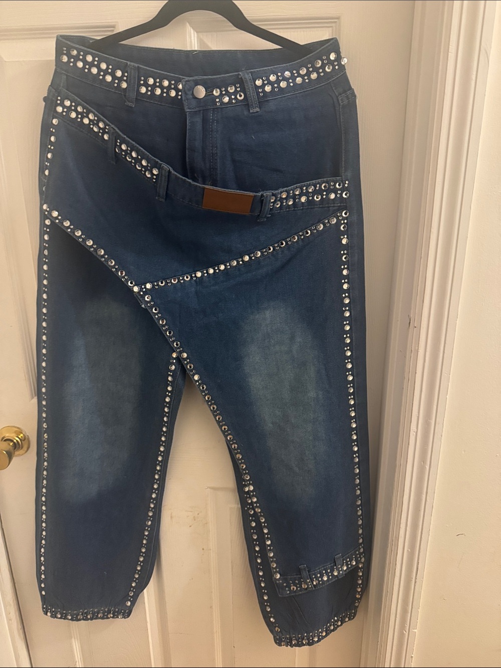 Women’s Dark Blue Studded Jeans